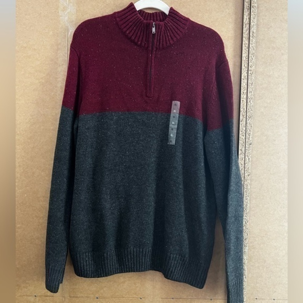 Sonoma Zip Up Sweater Color Block / Size XL / NWT